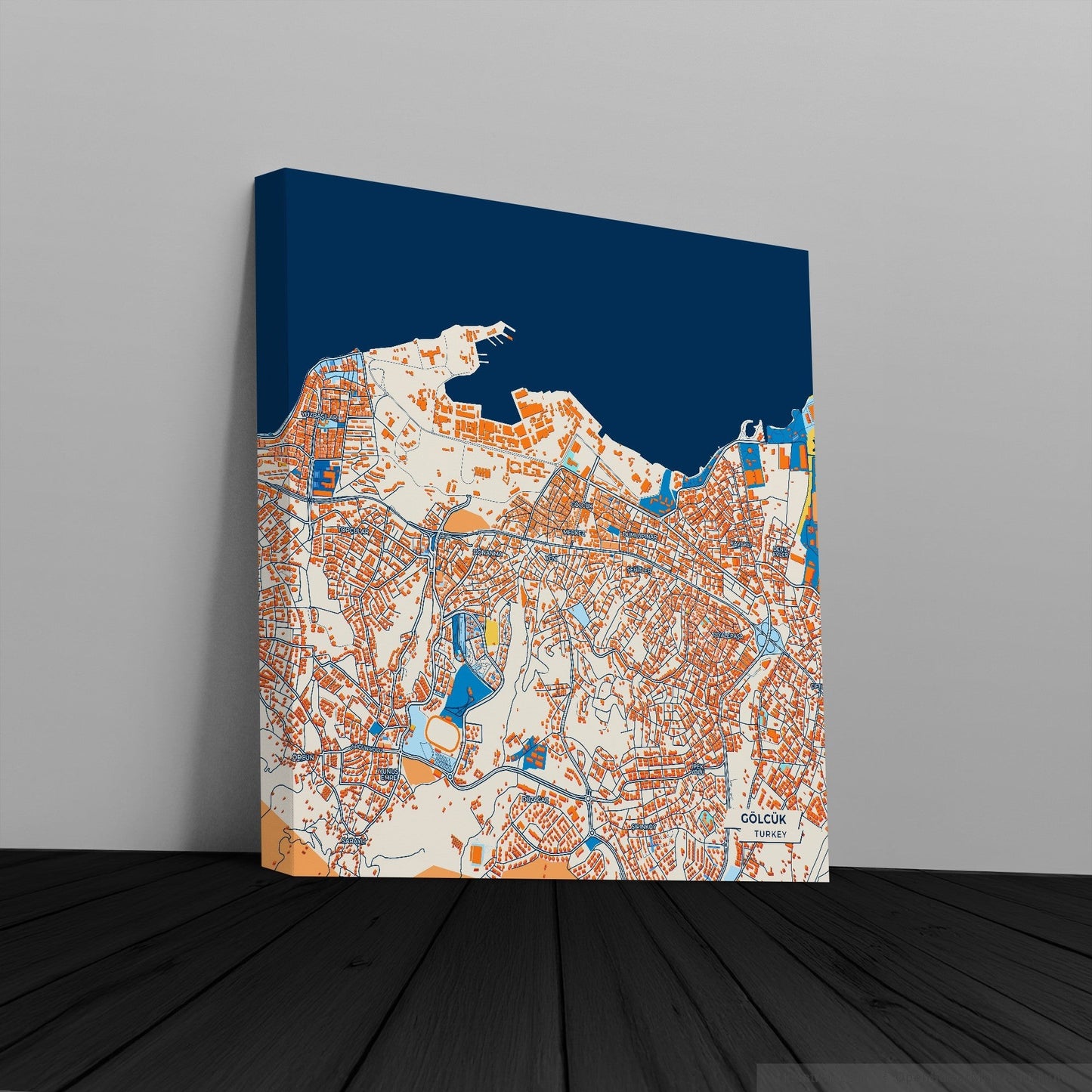 Gölcük Turkey Colorful City Map Canvas Print