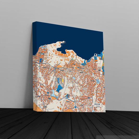 Gölcük Turkey Colorful City Map Canvas Print