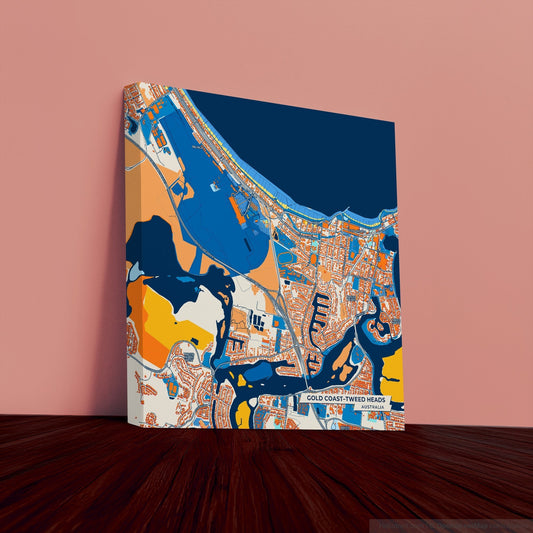 Gold Coast–Tweed Heads Australia Colorful City Map Canvas Print