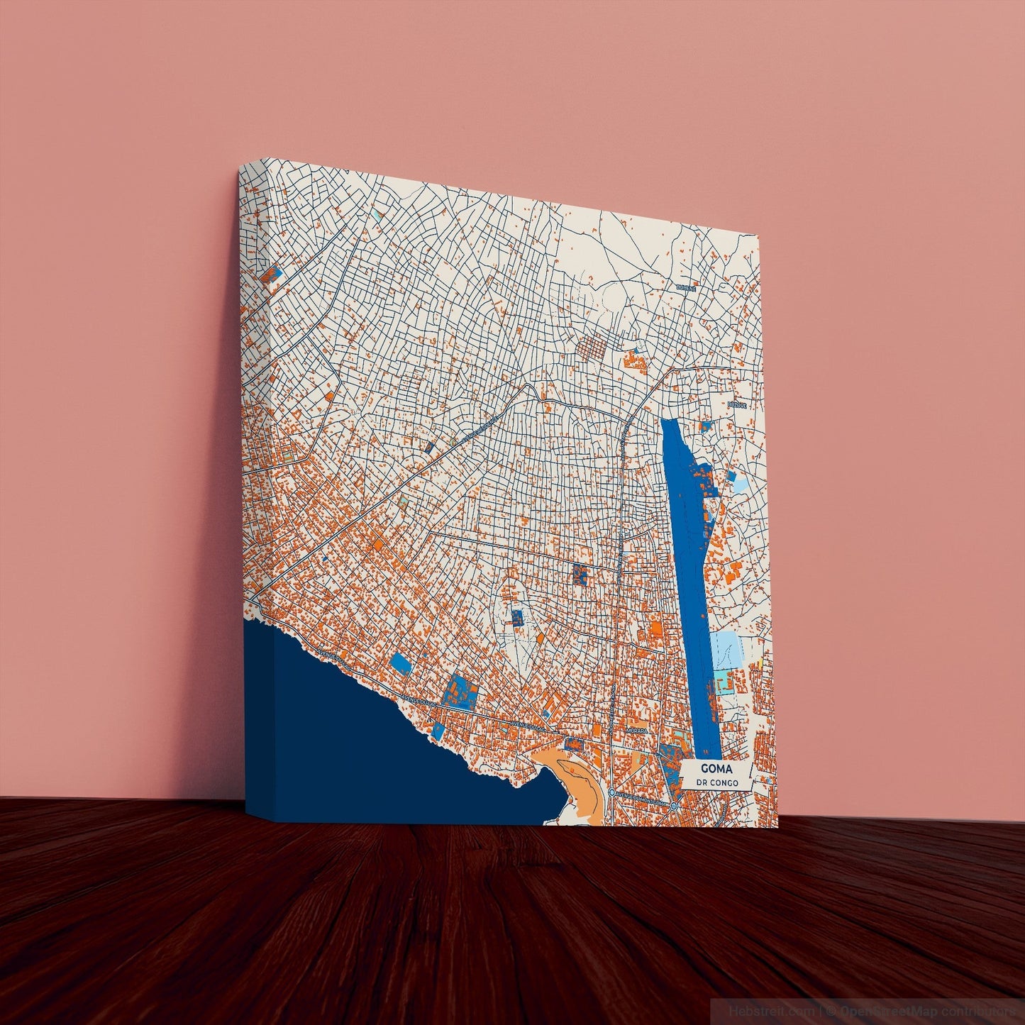 Goma Dr Congo Colorful City Map Canvas Print