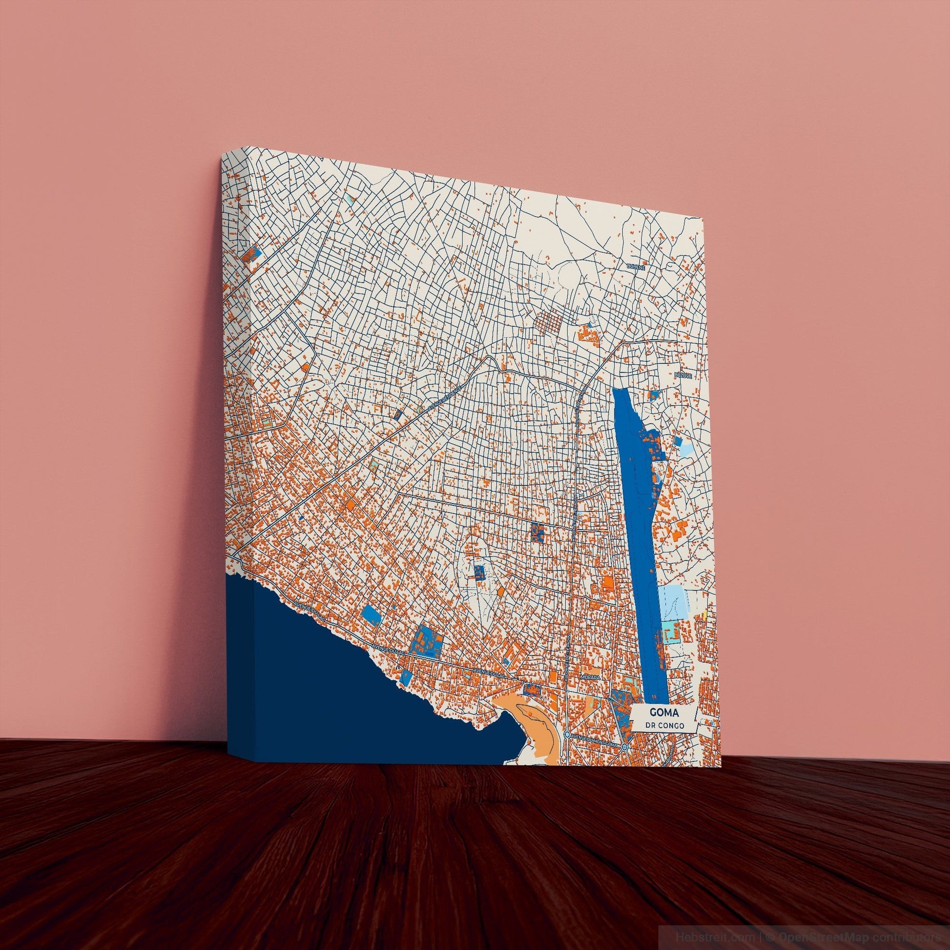 Goma Dr Congo Colorful City Map Canvas Print