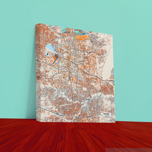 Gombe Nigeria Colorful City Map Canvas Print
