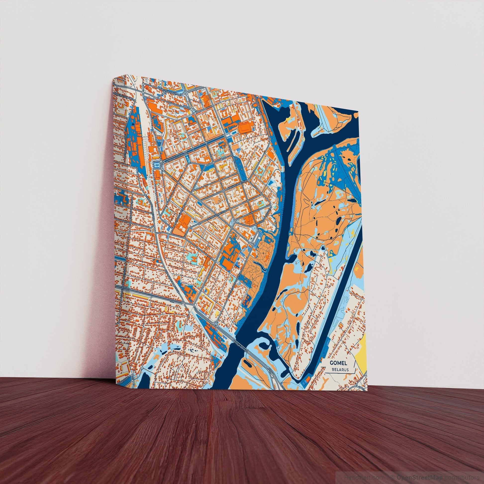 Gomel Belarus Colorful City Map Canvas Print