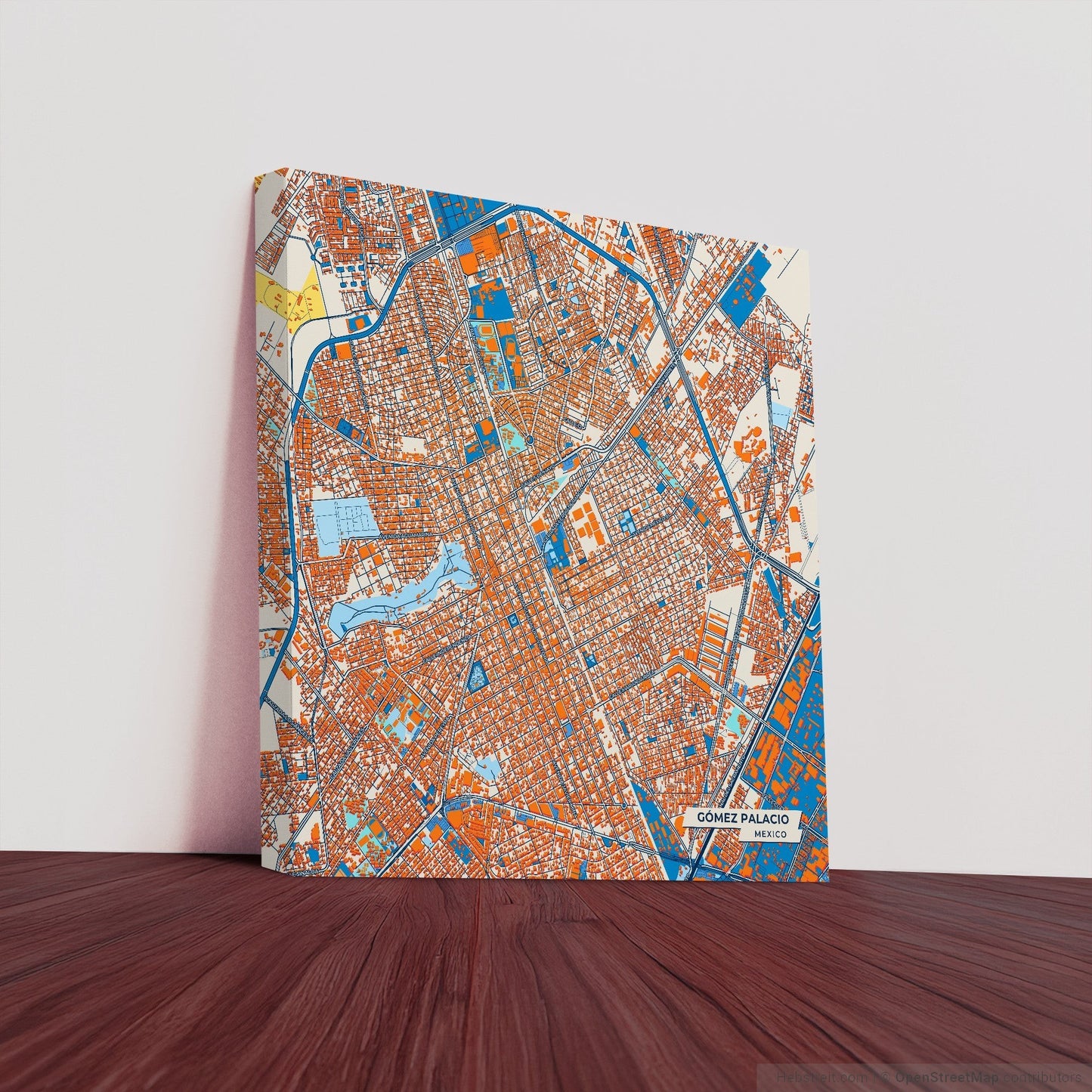 Gómez Palacio Mexico Colorful City Map Canvas Print