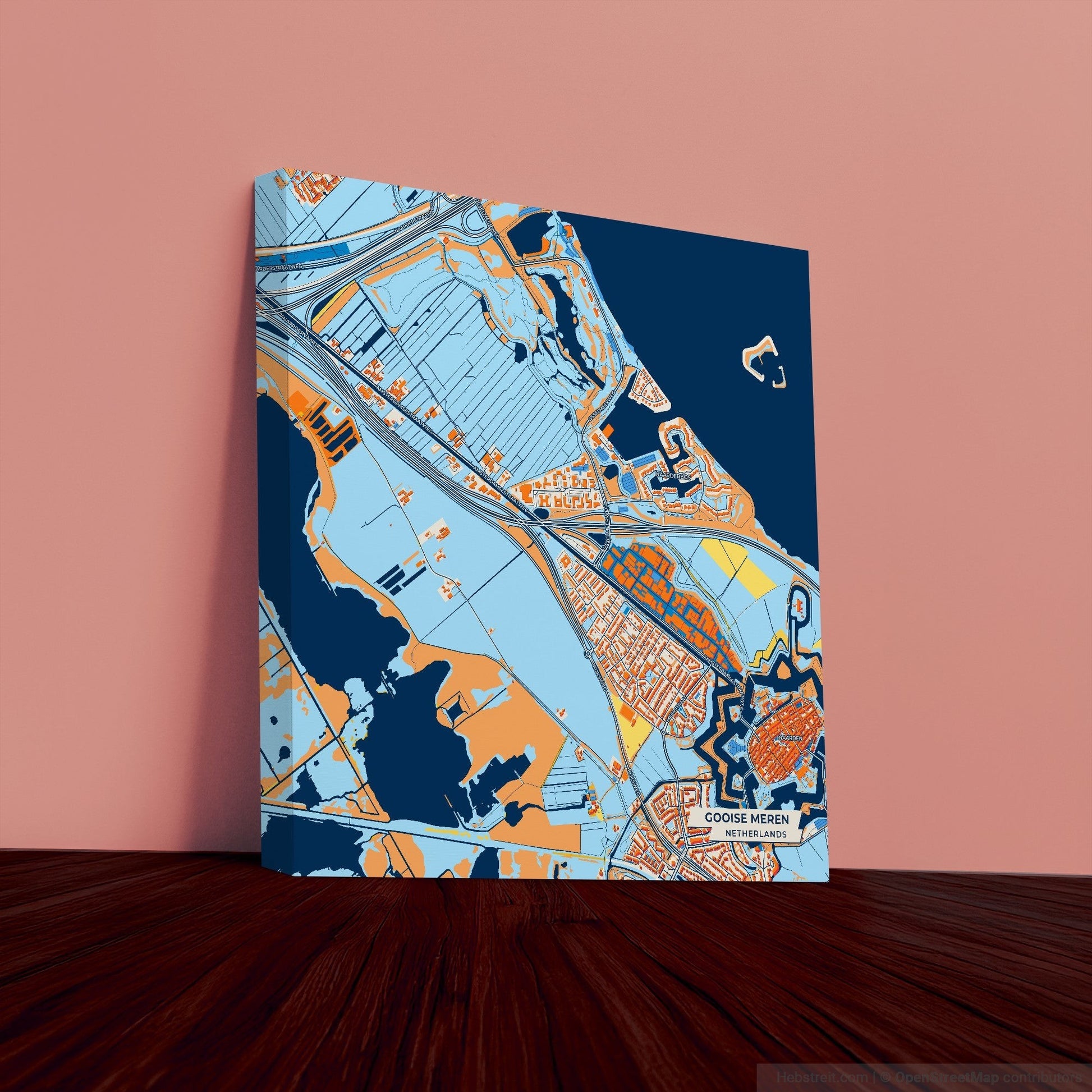 Gooisemeren Netherlands Colorful City Map Canvas Print