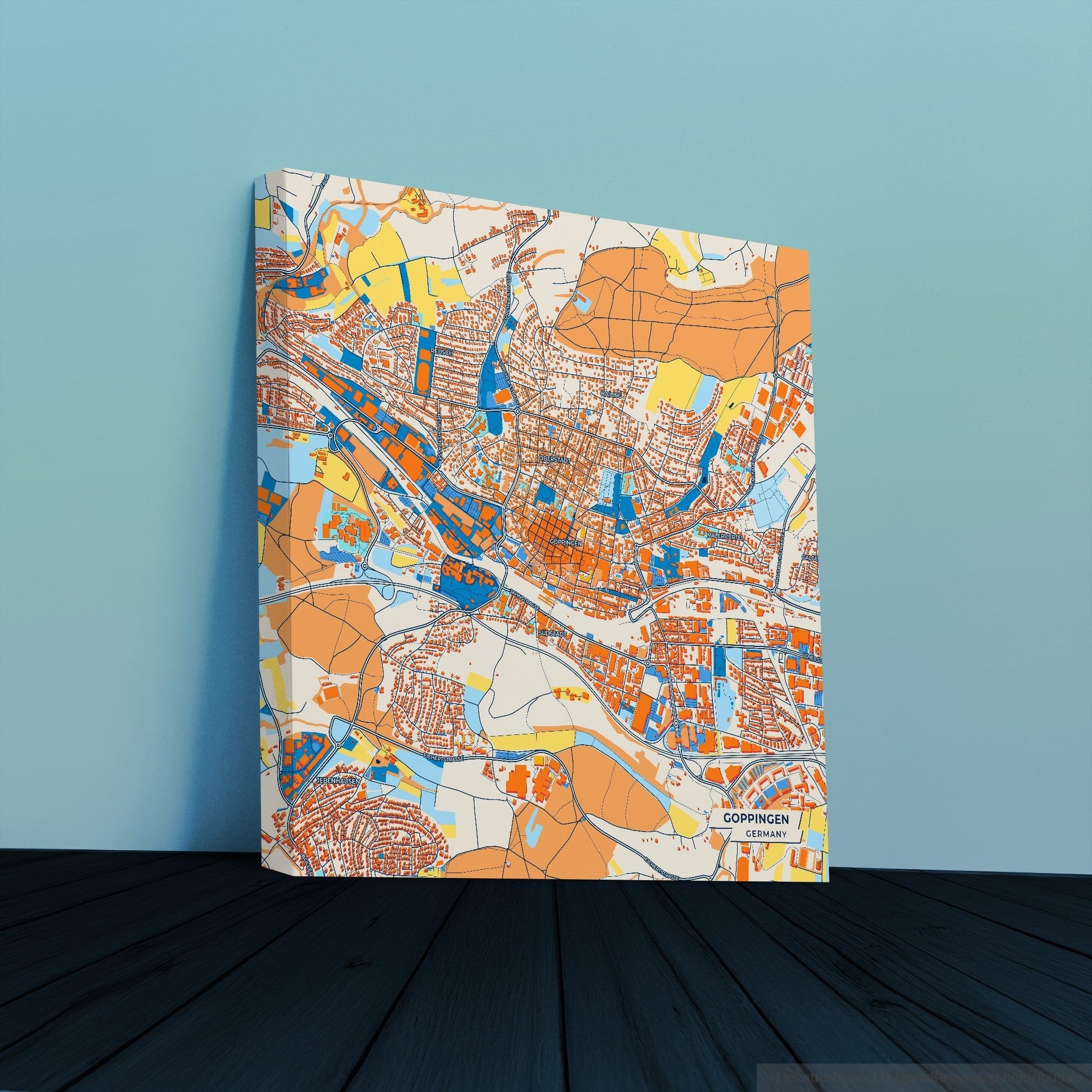Göppingen Germany Colorful City Map Canvas Print