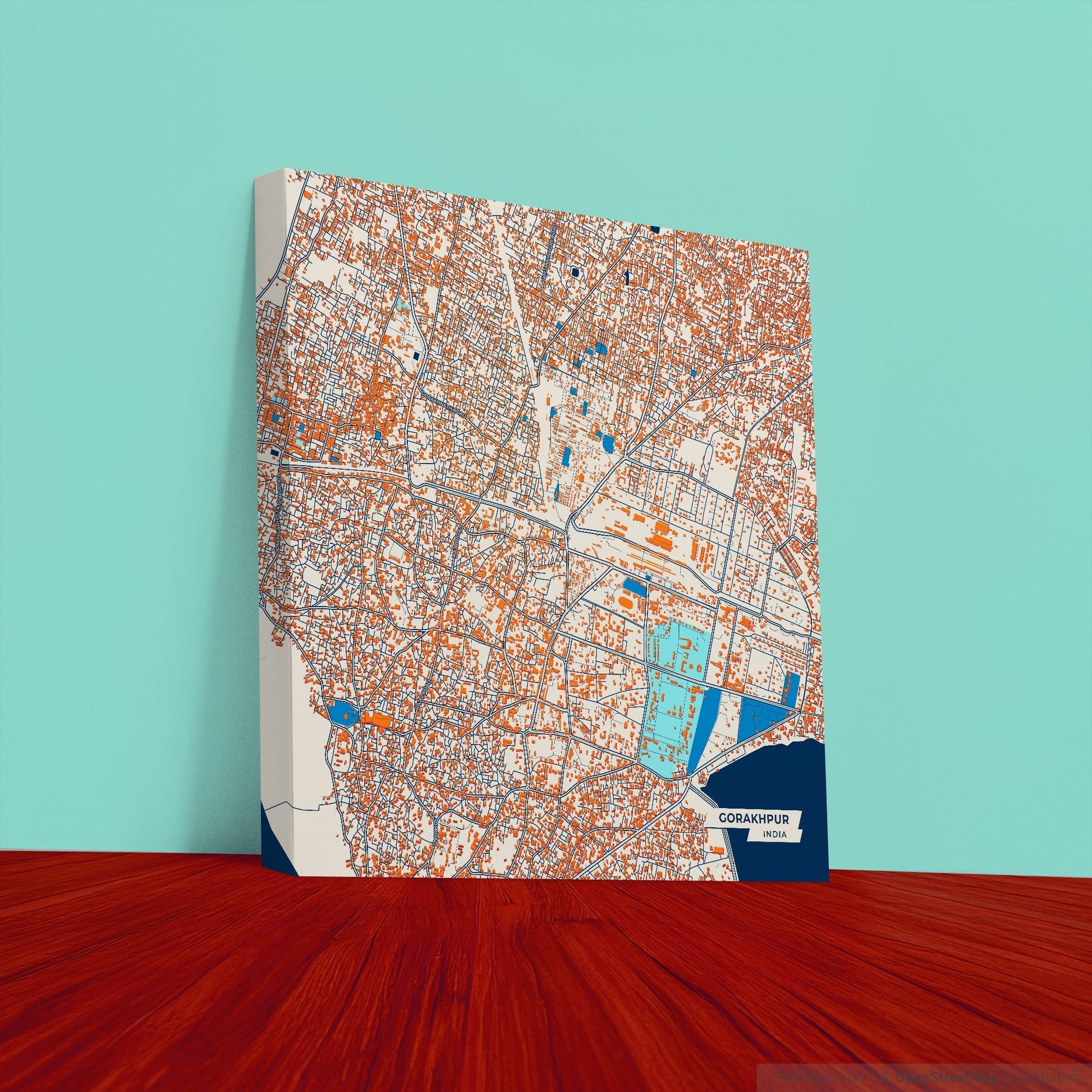Gorakhpur India Colorful City Map Canvas Print