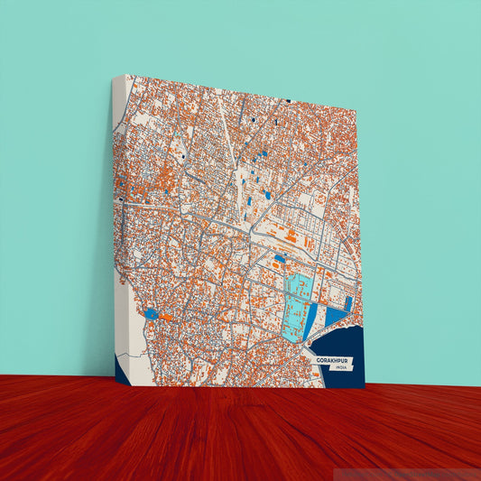 Gorakhpur India Colorful City Map Canvas Print