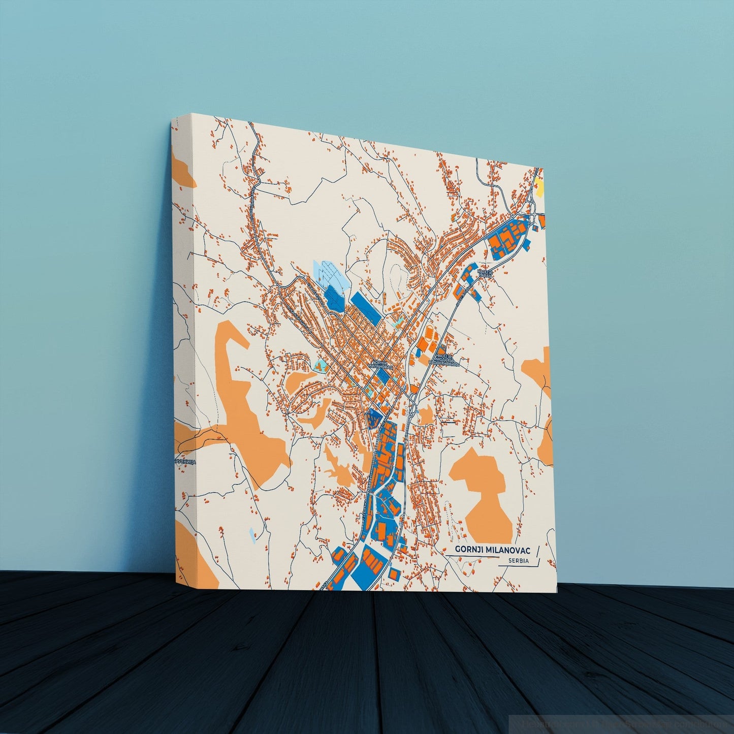 Горњи Милановац Serbia Colorful City Map Canvas Print