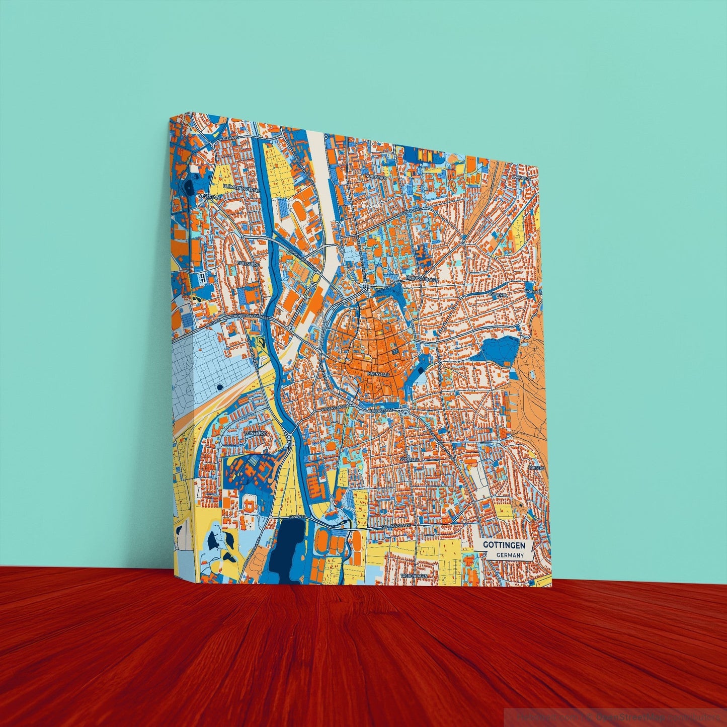 Göttingen Germany Colorful City Map Canvas Print