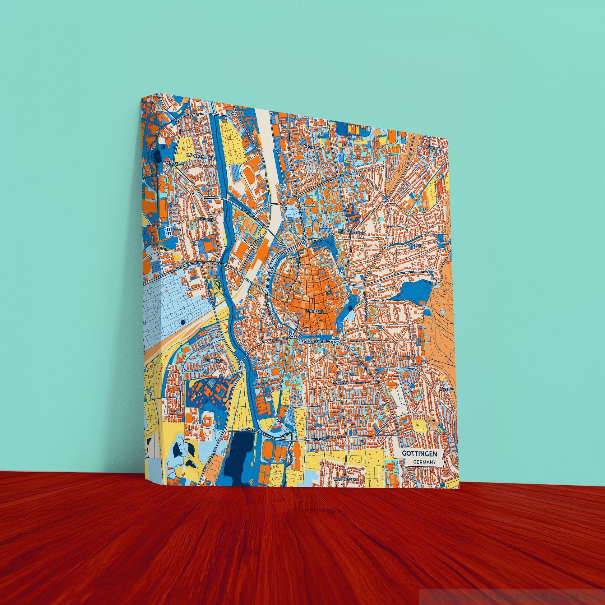 Göttingen Germany Colorful City Map Canvas Print