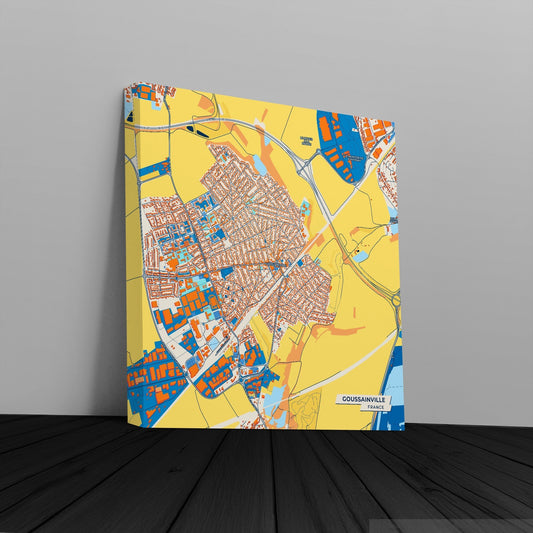 Goussainville France Colorful City Map Canvas Print