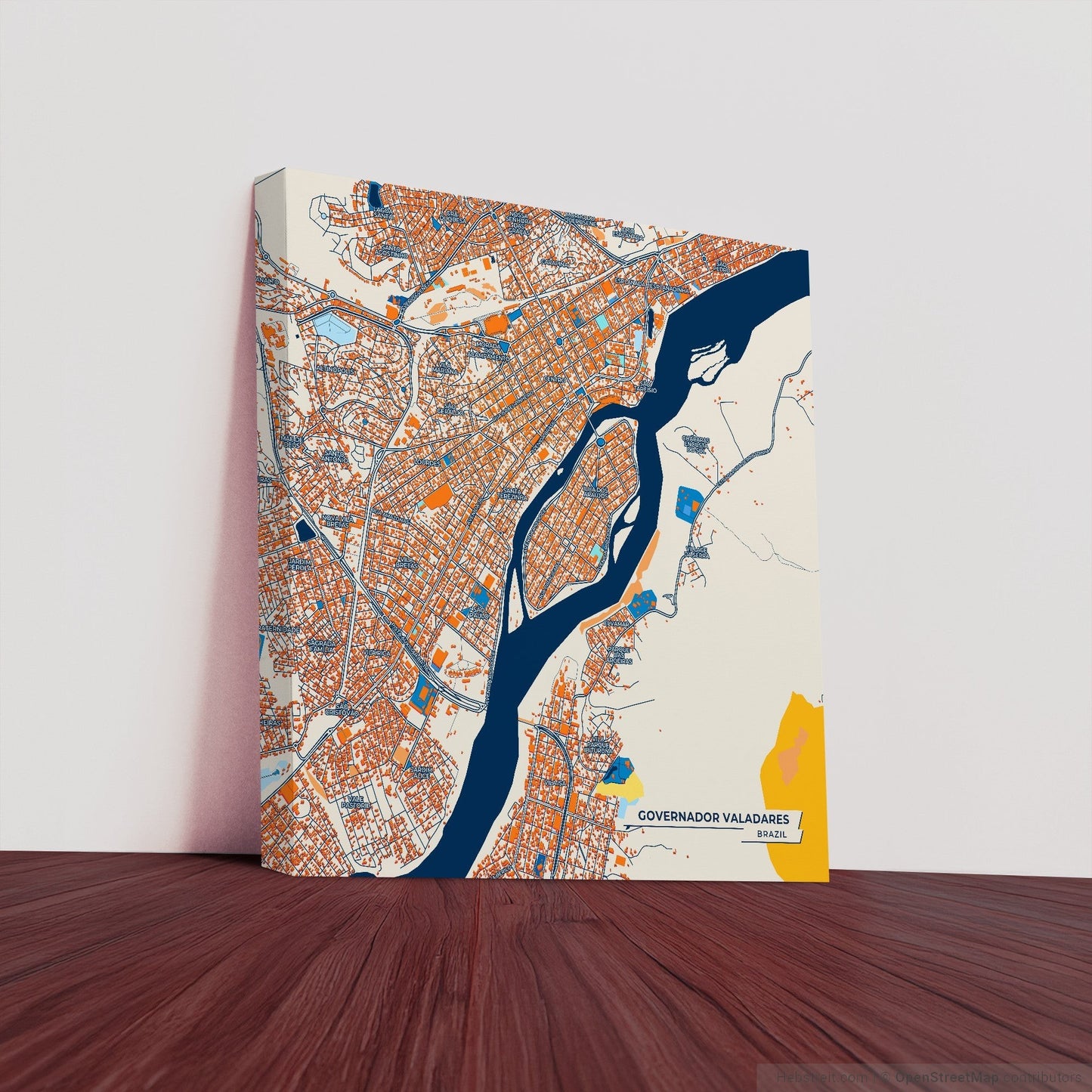 Governador Valadares Brazil Colorful City Map Canvas Print