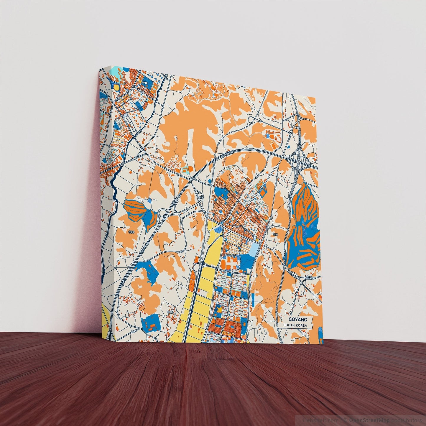 Goyang South Korea Colorful City Map Canvas Print