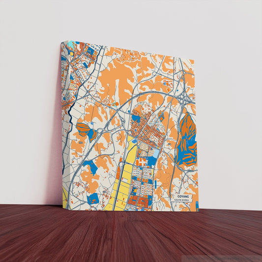 Goyang South Korea Colorful City Map Canvas Print