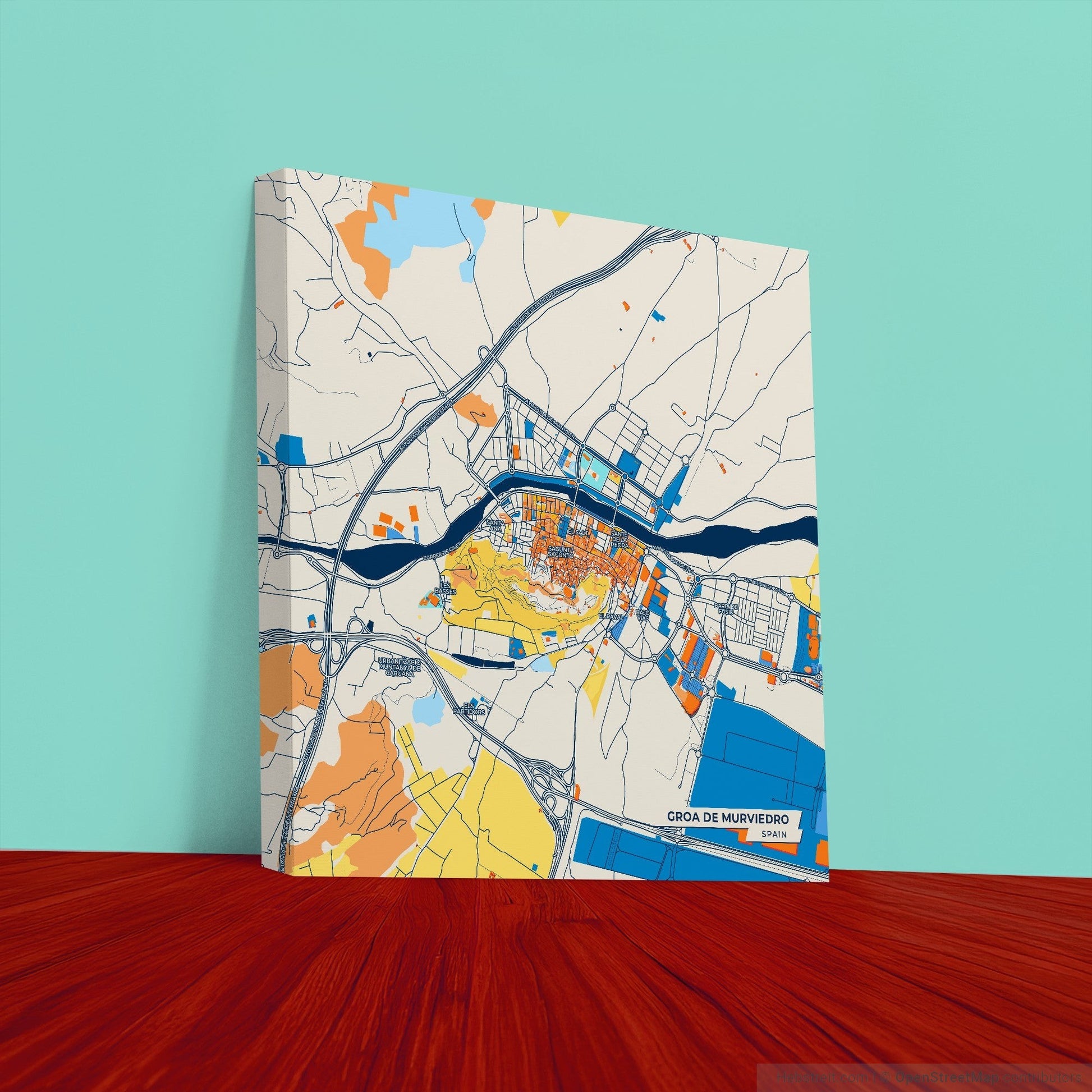 Groa De Murviedro Spain Colorful City Map Canvas Print