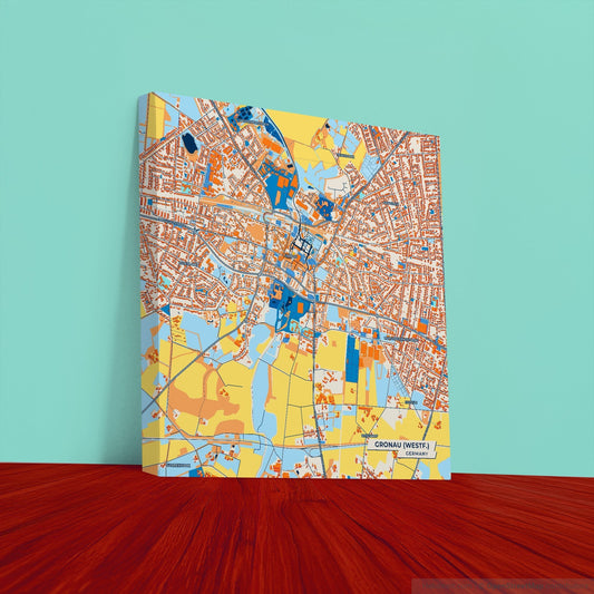 Gronau (Westf.) Germany Colorful City Map Canvas Print