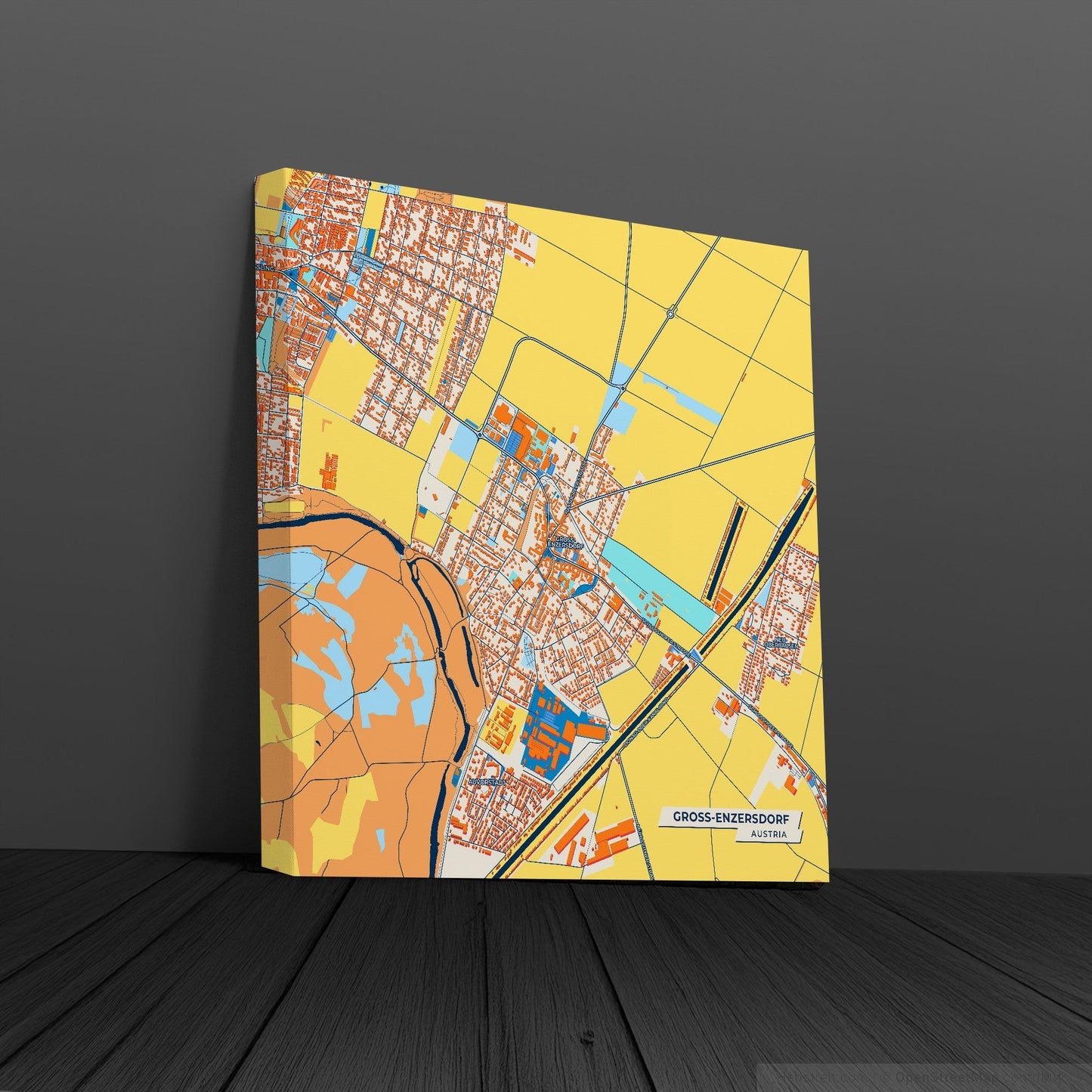 Gross-Enzersdorf Austria Colorful City Map Canvas Print