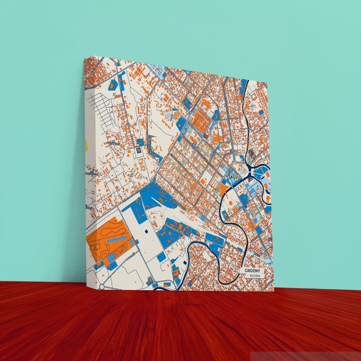 Грозный Russia Colorful City Map Canvas Print