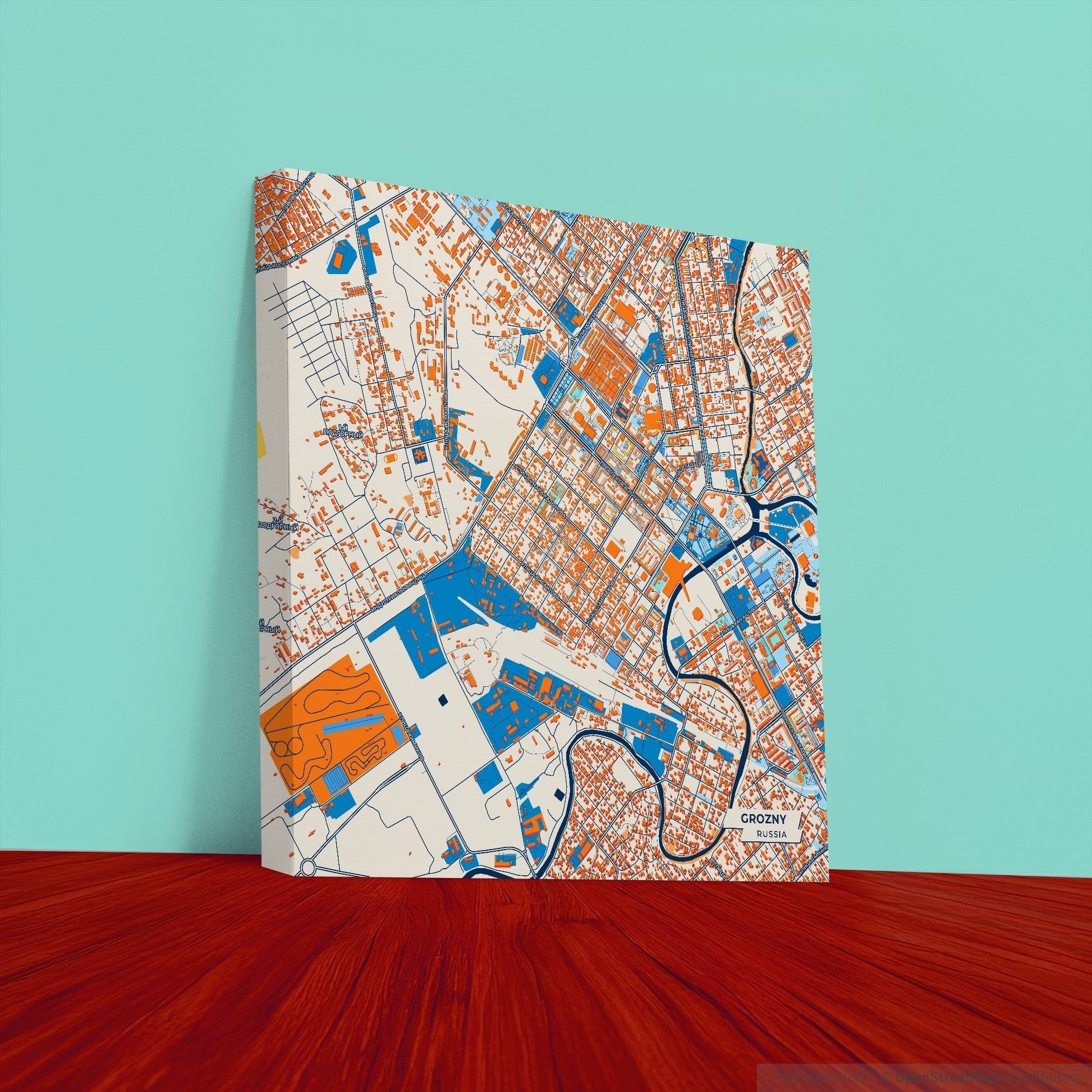Грозный Russia Colorful City Map Canvas Print