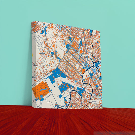 Грозный Russia Colorful City Map Canvas Print