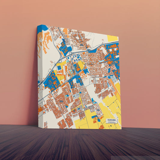 Guacara Venezuela Colorful City Map Canvas Print