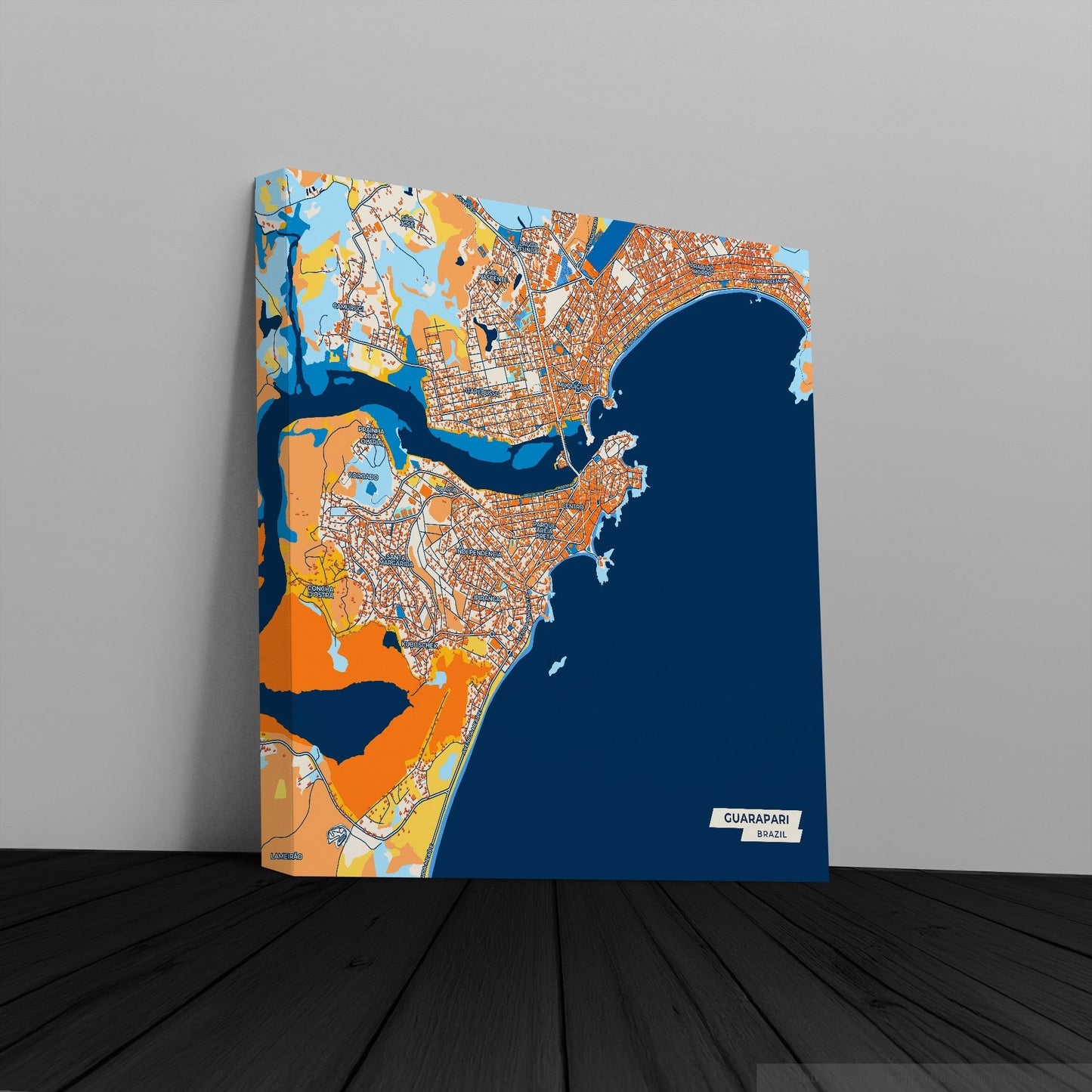 Guarapari Brazil Colorful City Map Canvas Print