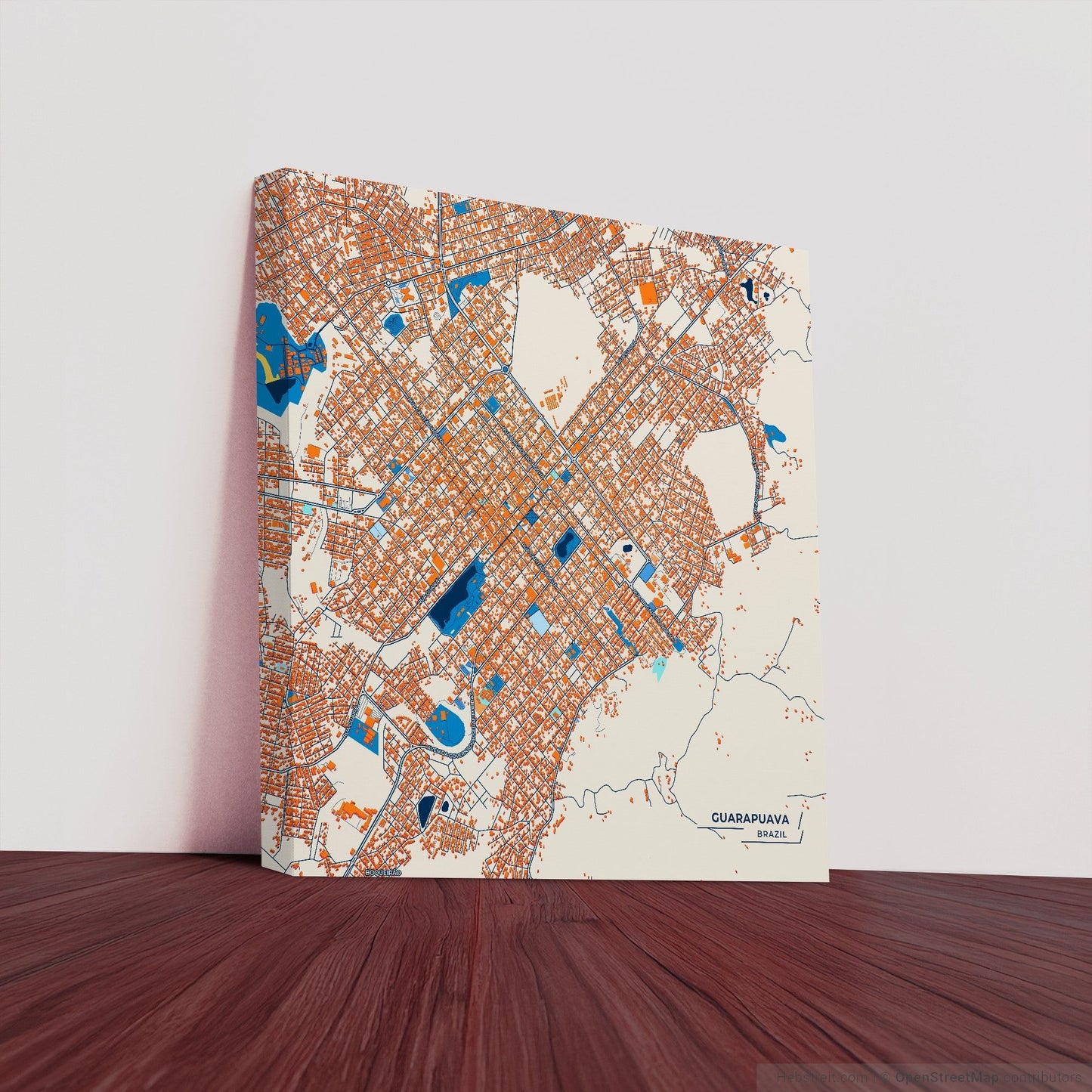 Guarapuava Brazil Colorful City Map Canvas Print