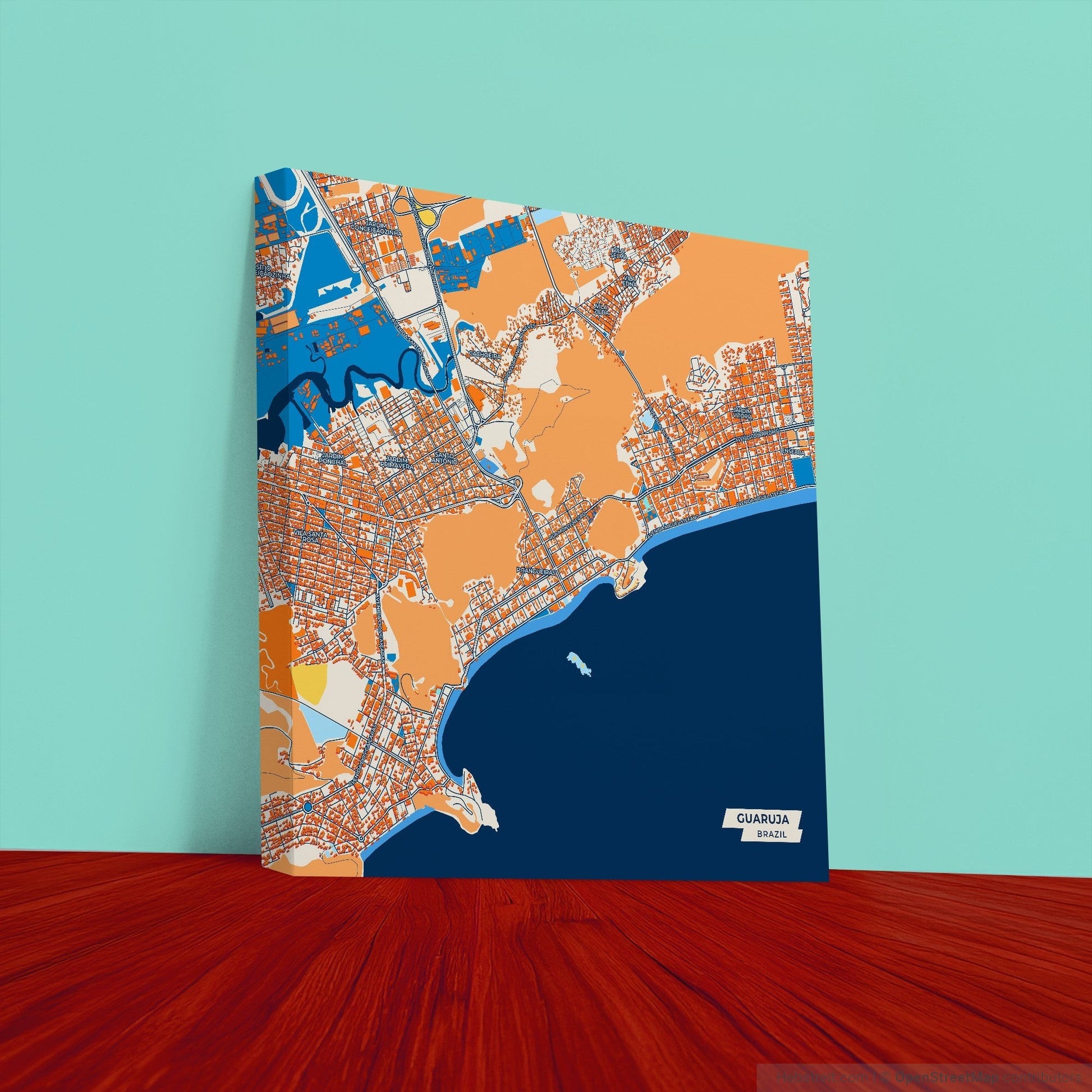 Guaruja Brazil Colorful City Map Canvas Print