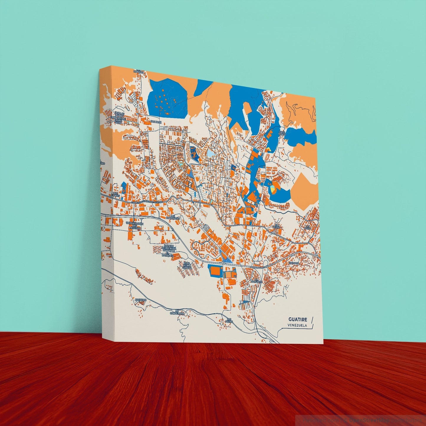 Guatire Venezuela Colorful City Map Canvas Print