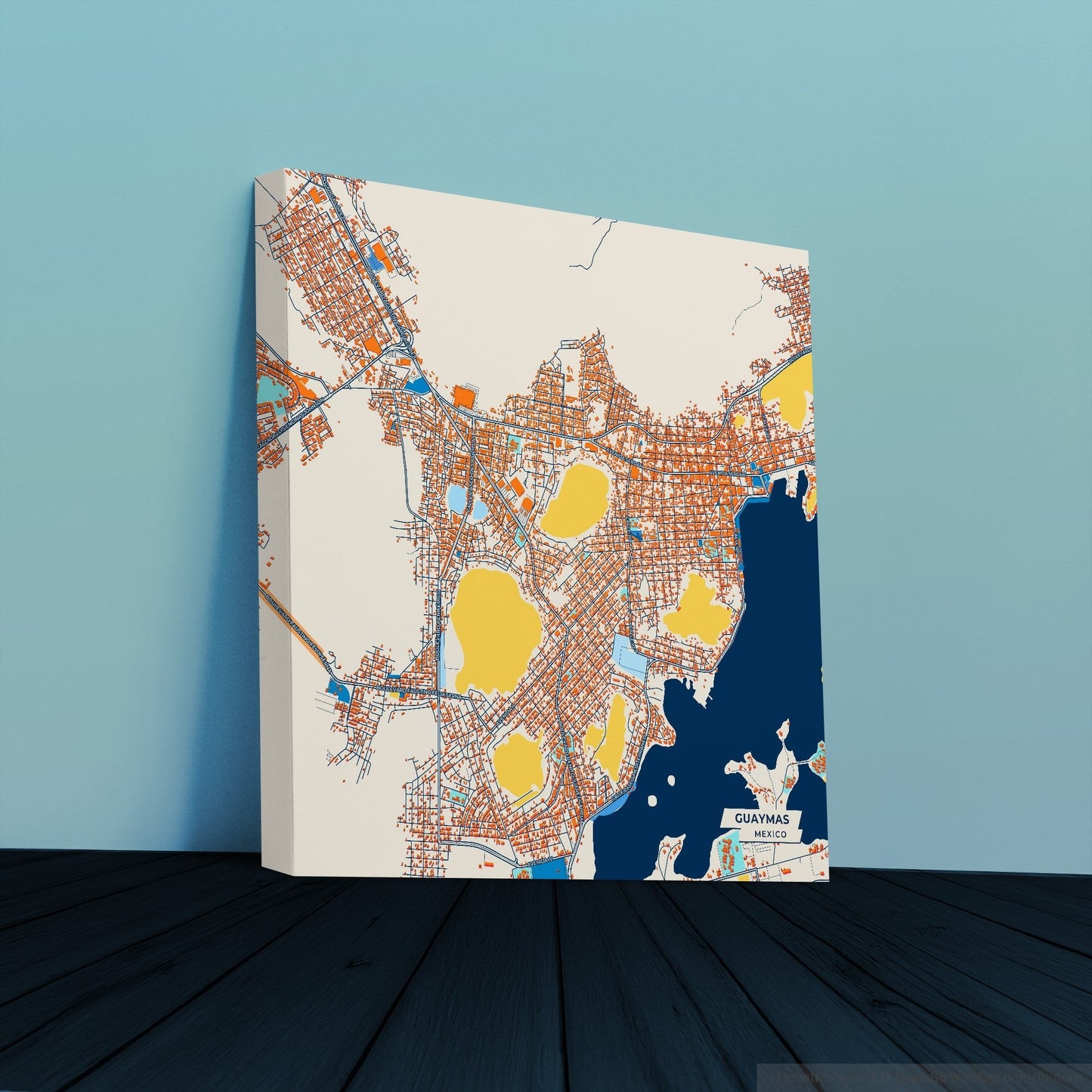Guaymas Mexico Colorful City Map Canvas Print