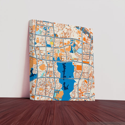 Guiyang China Colorful City Map Canvas Print
