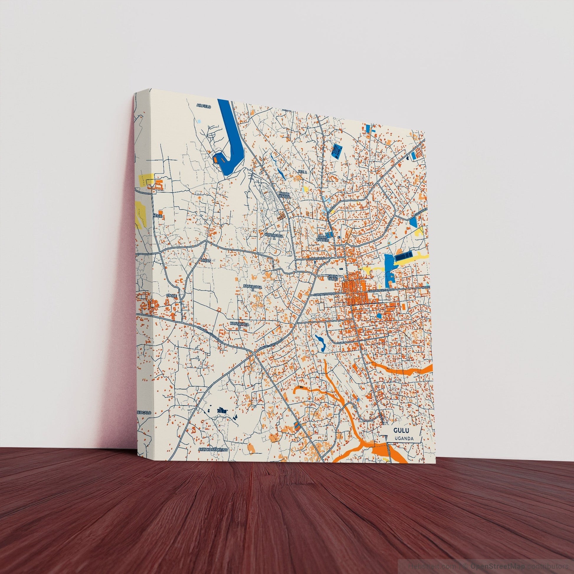 Gulu Uganda Colorful City Map Canvas Print