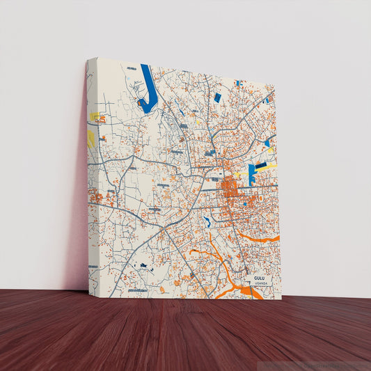 Gulu Uganda Colorful City Map Canvas Print