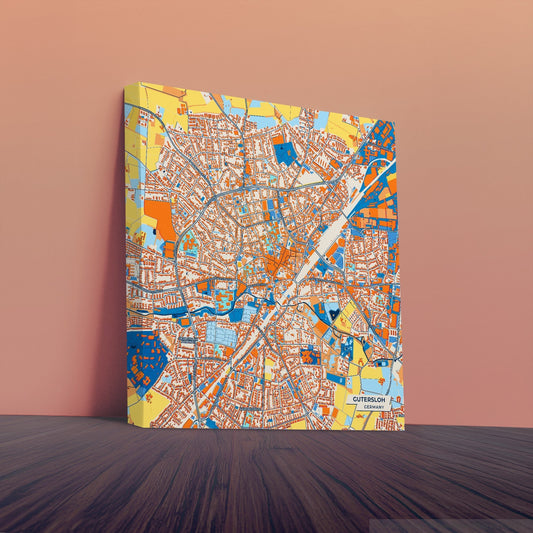 Gütersloh Germany Colorful City Map Canvas Print