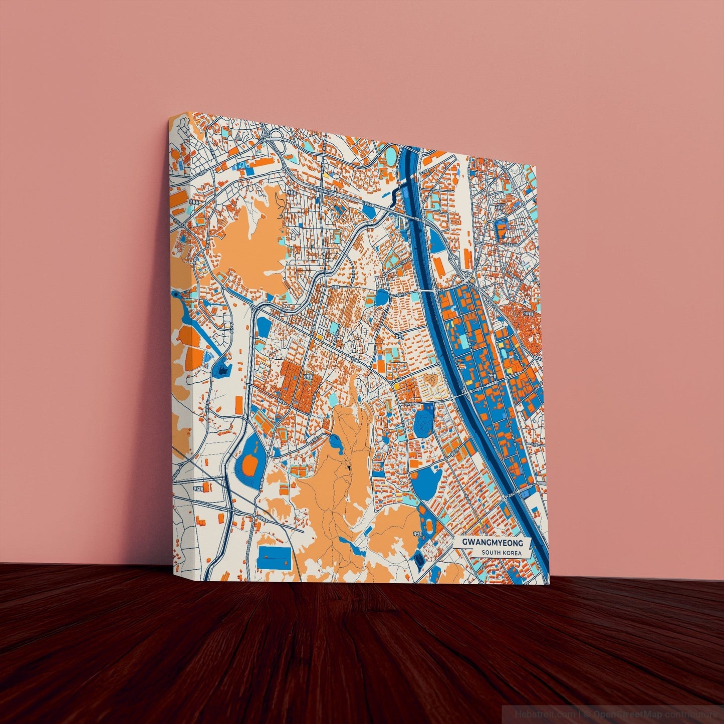 Gwangmyeong South Korea Colorful City Map Canvas Print