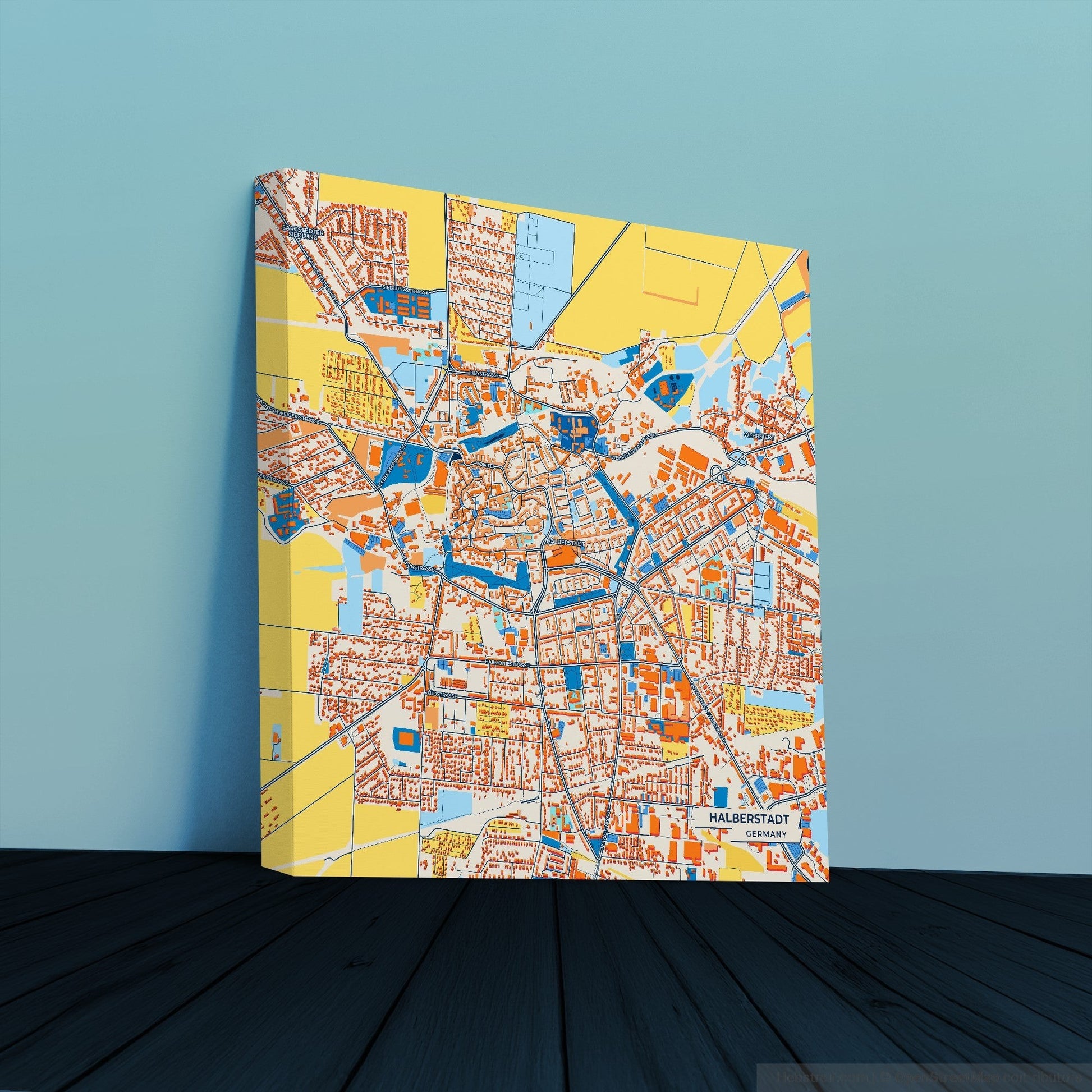 Halberstadt Germany Colorful City Map Canvas Print