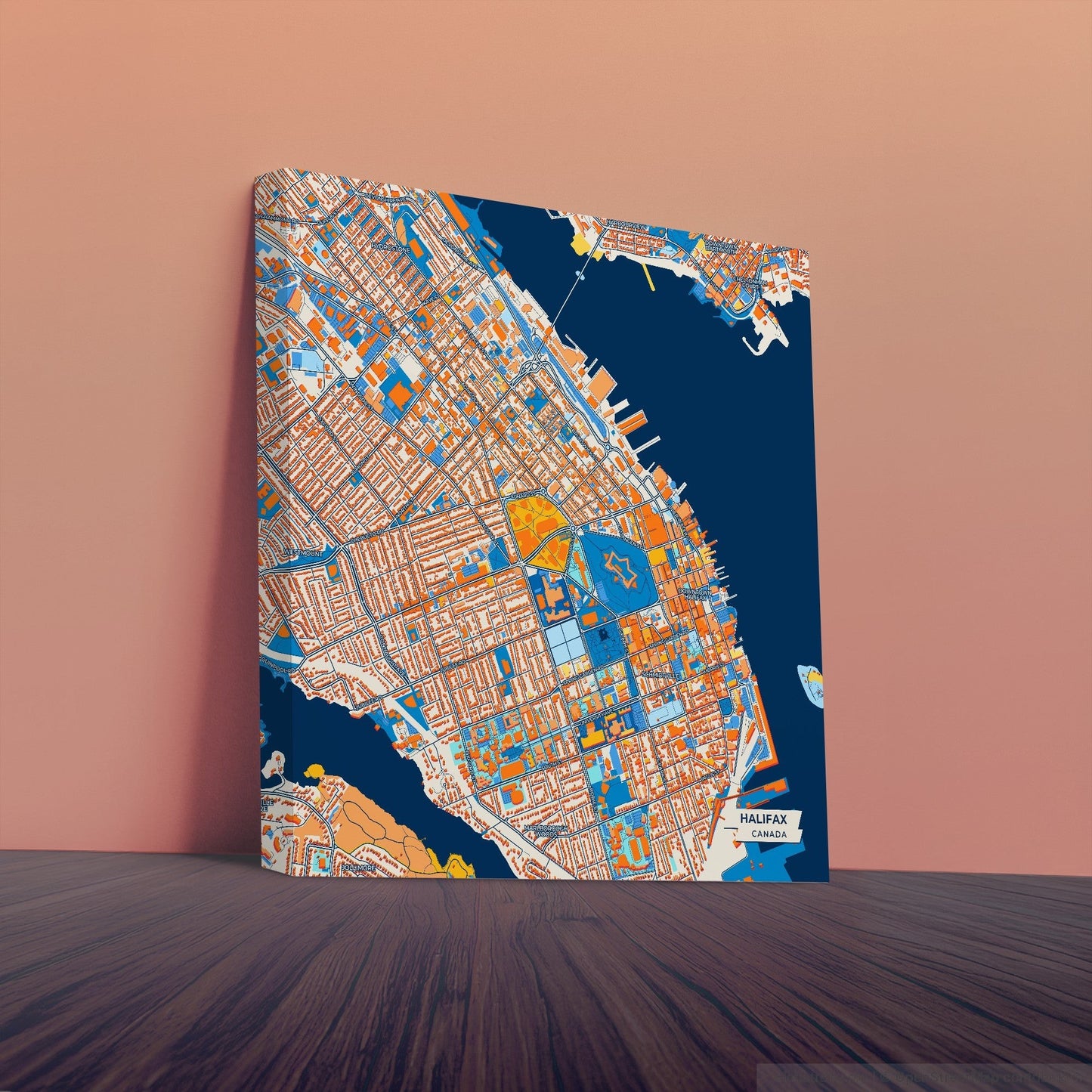 Halifax Canada Colorful City Map Canvas Print
