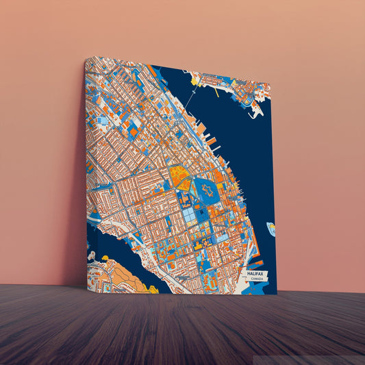 Halifax Canada Colorful City Map Canvas Print