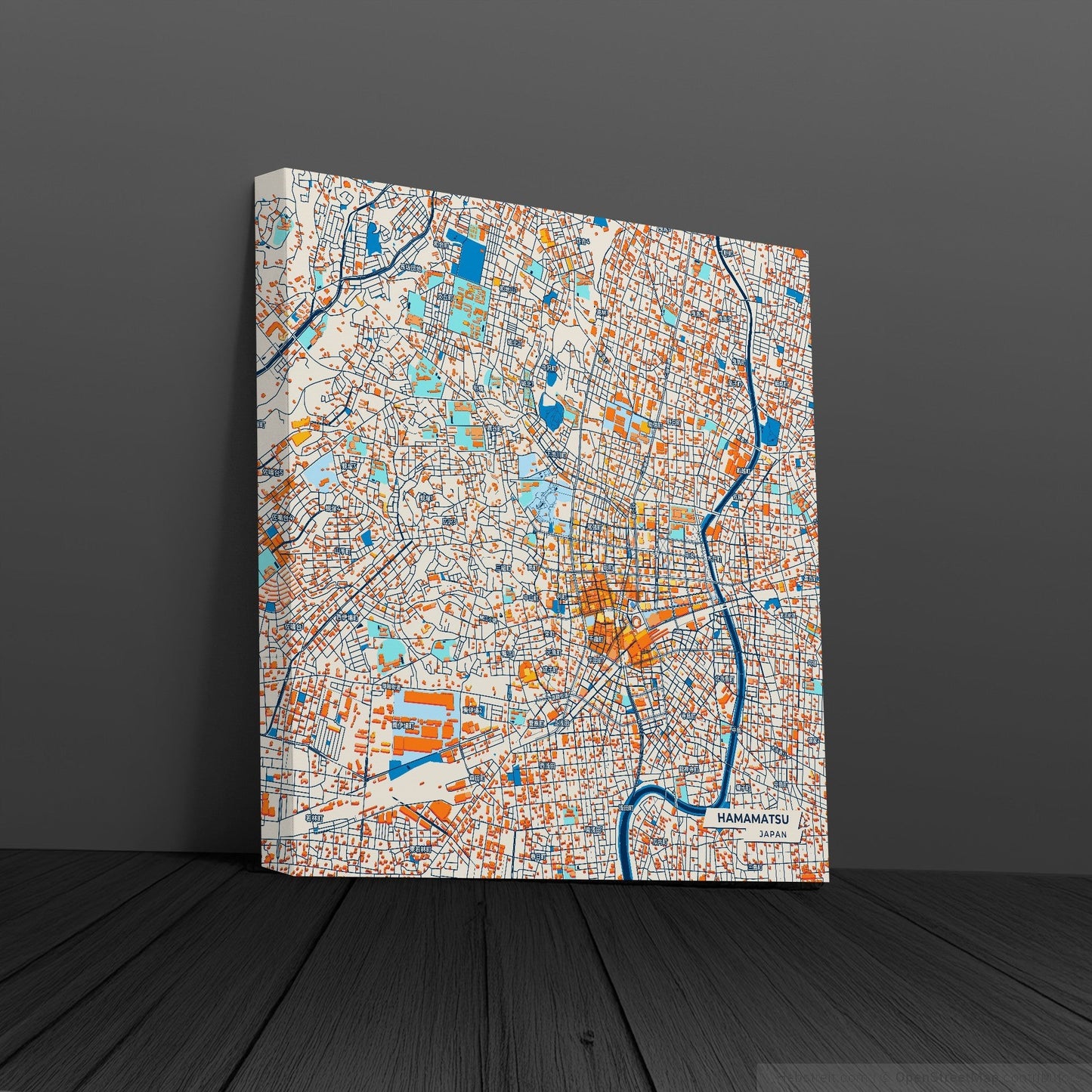 Hamamatsu Japan Colorful City Map Canvas Print