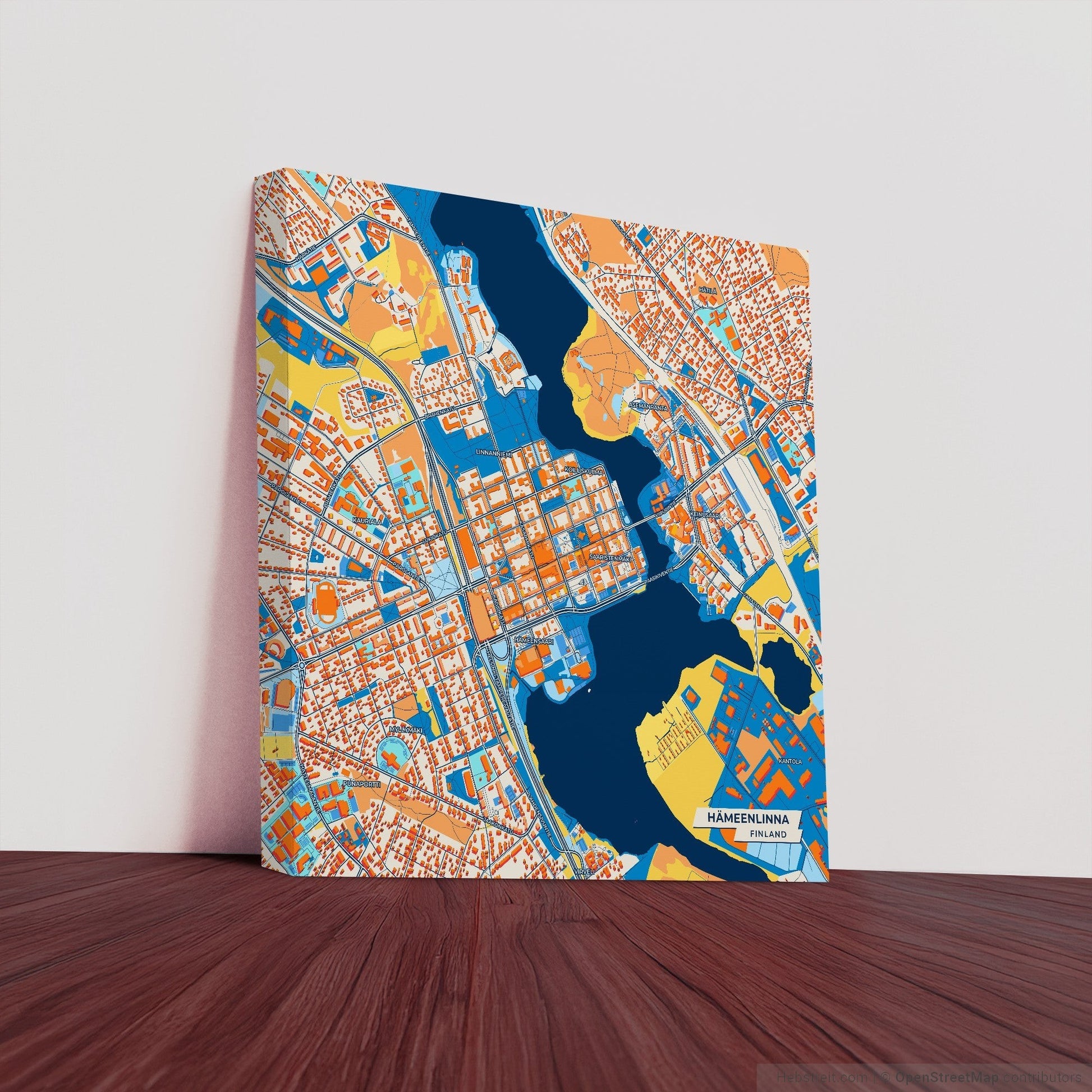 Hämeenlinna Finland Colorful City Map Canvas Print