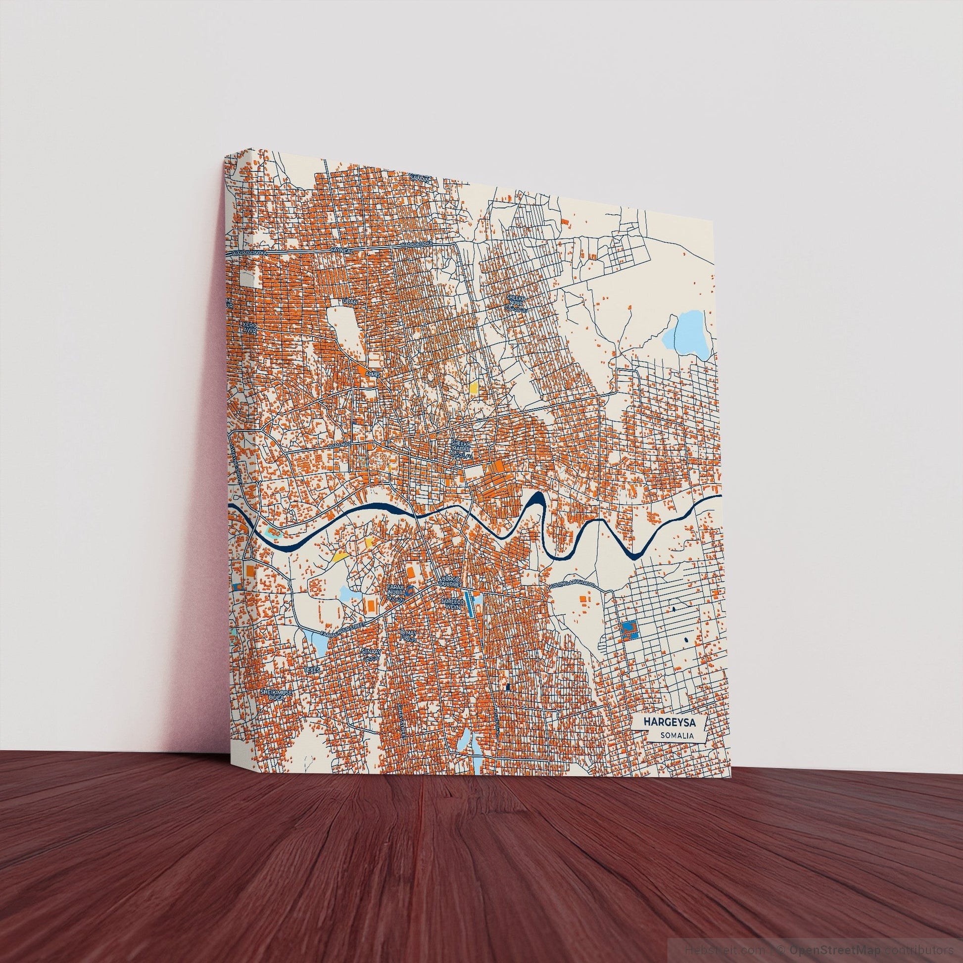 Hargeysa Somalia Colorful City Map Canvas Print