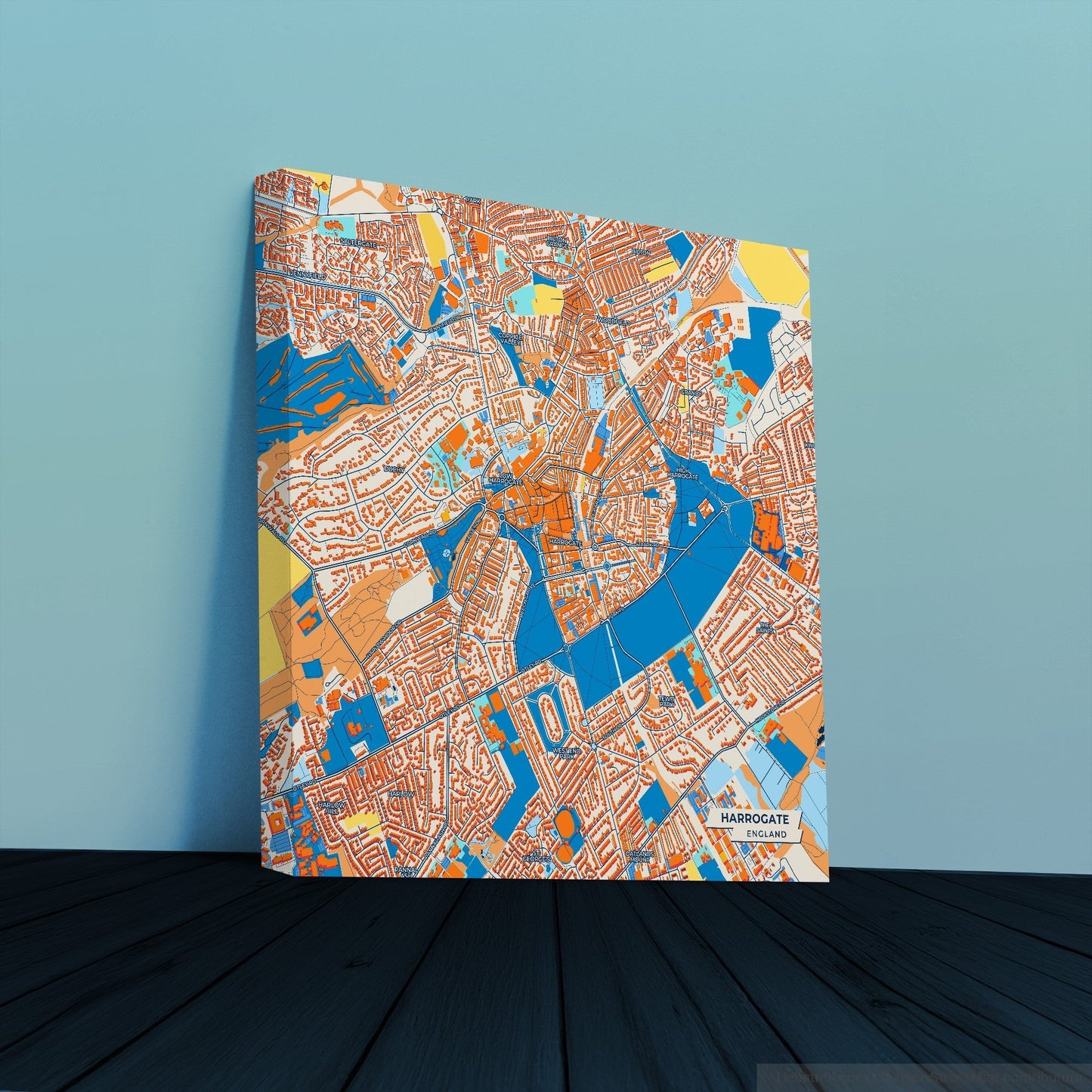 Harrogate England Colorful City Map Canvas Print
