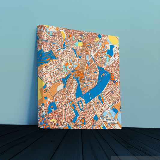 Harrogate England Colorful City Map Canvas Print