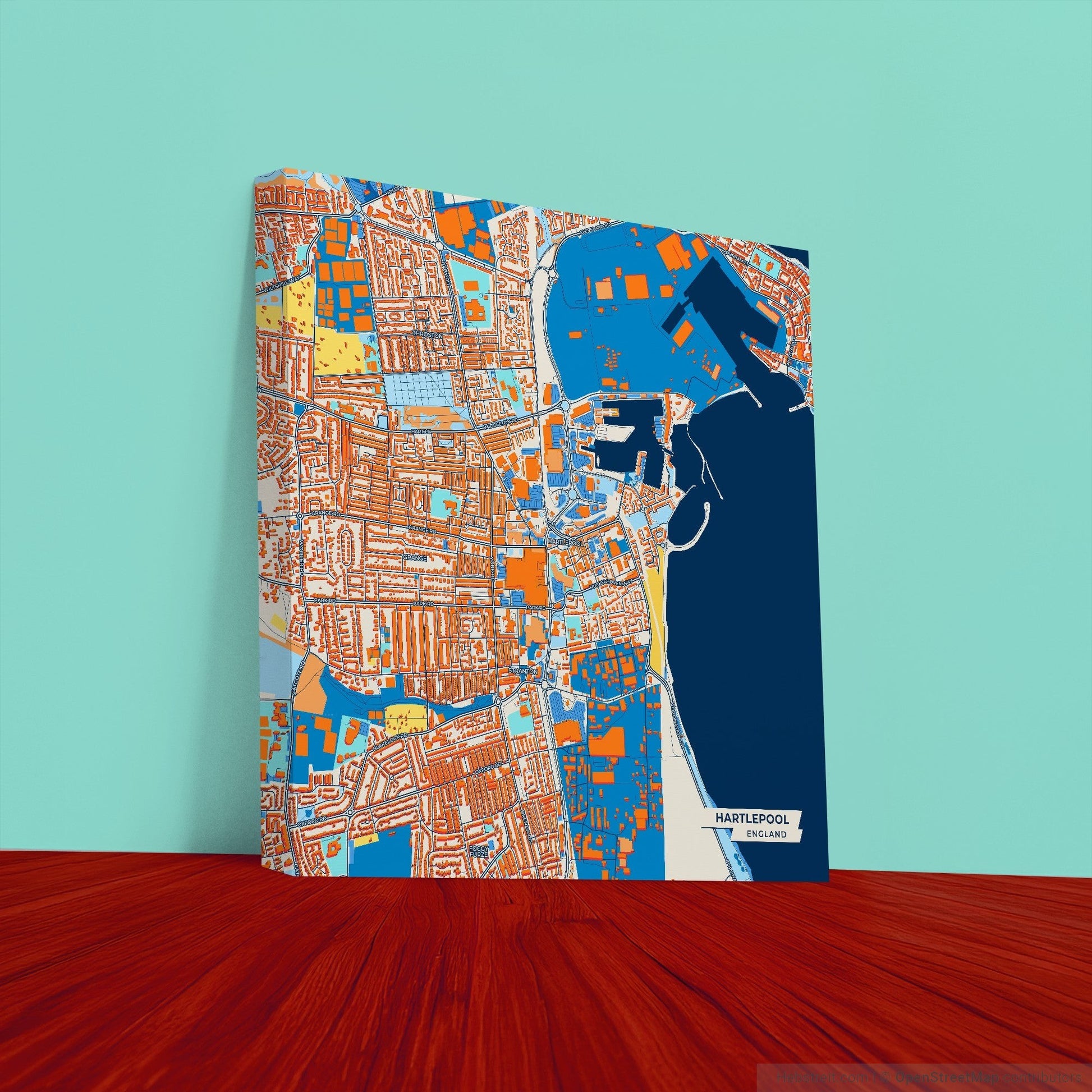 Hartlepool England Colorful City Map Canvas Print