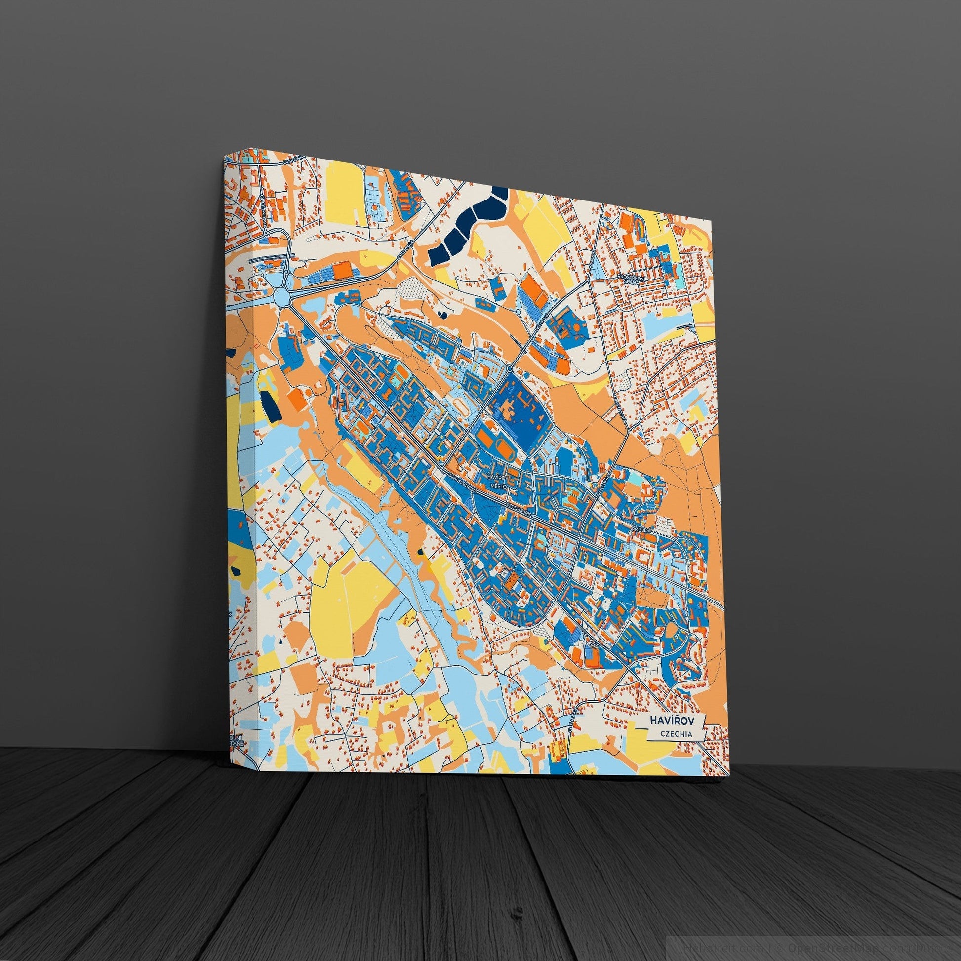 Havířov Czechia Colorful City Map Canvas Print