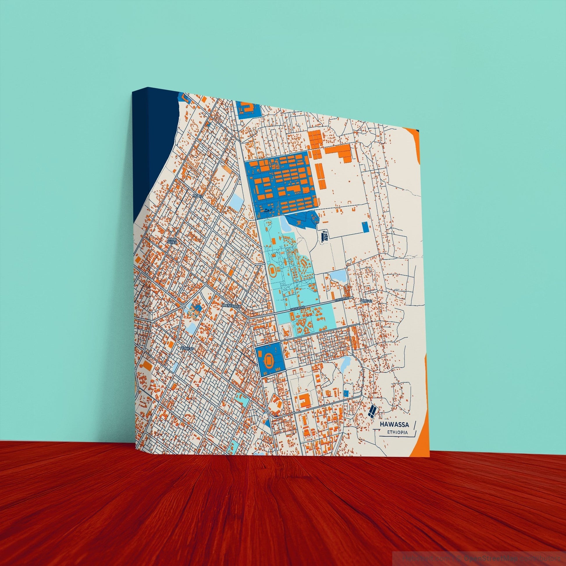 Hawassa Ethiopia Colorful City Map Canvas Print