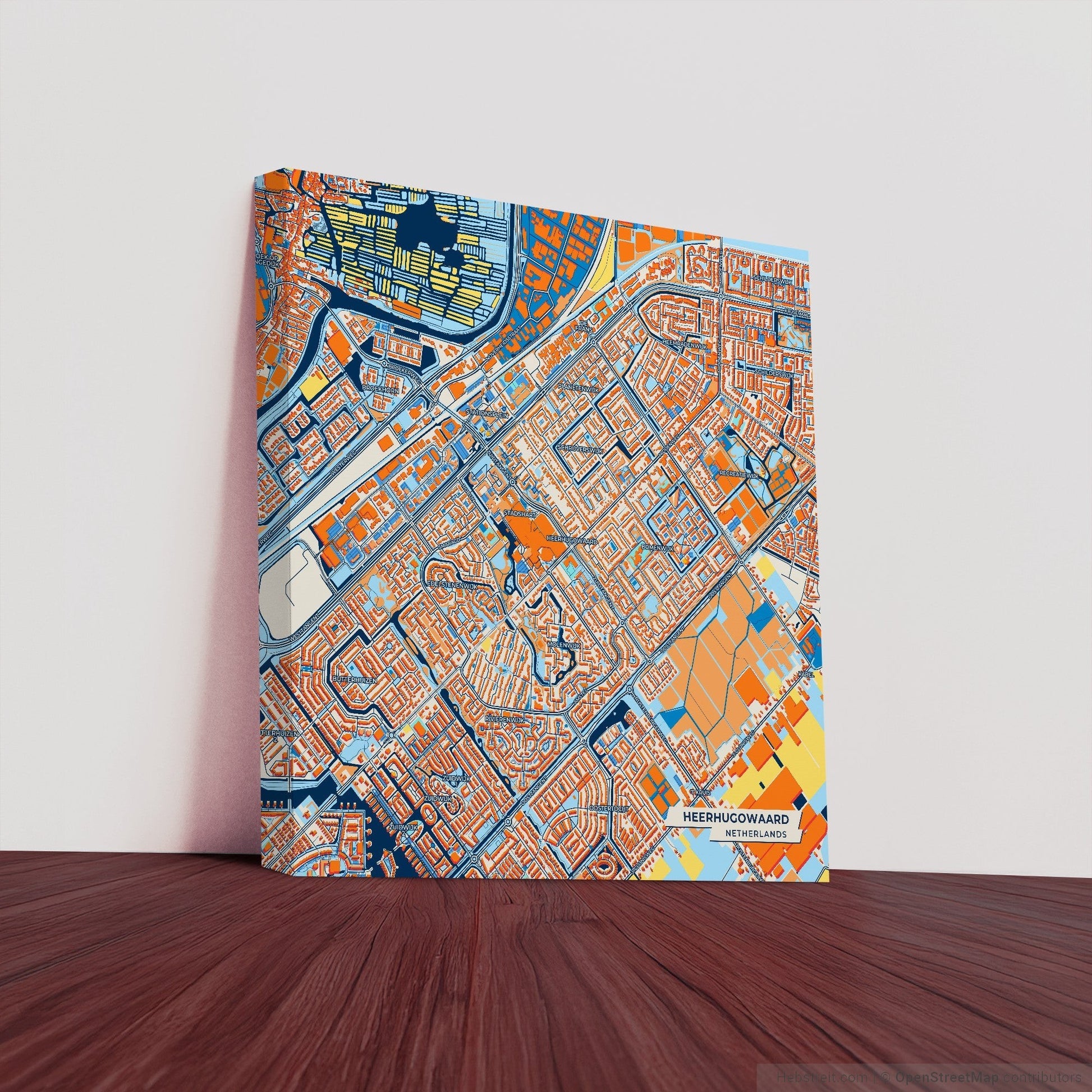 Heerhugowaard Netherlands Colorful City Map Canvas Print