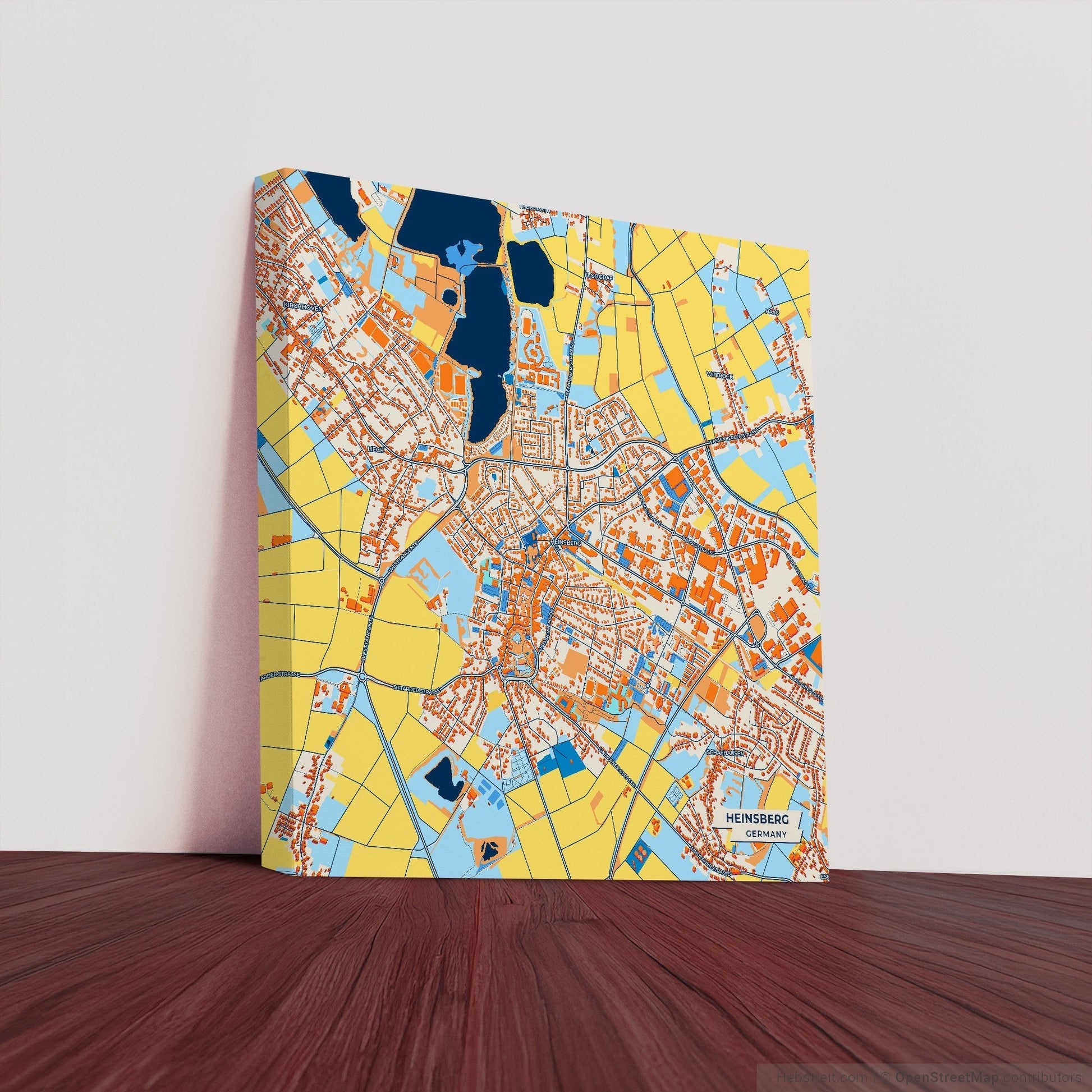 Heinsberg Germany Colorful City Map Canvas Print