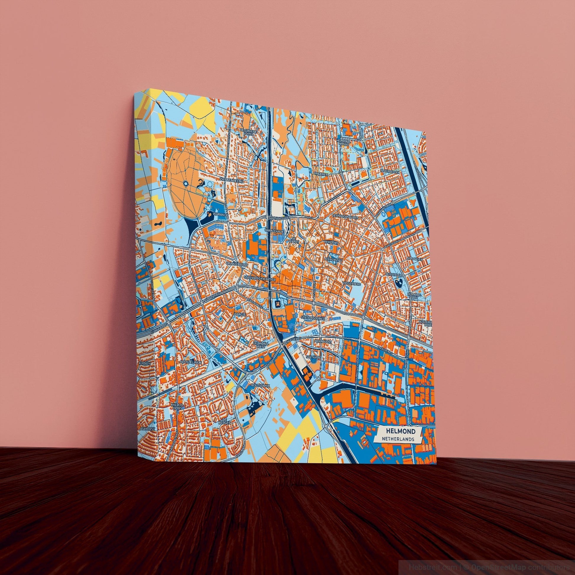 Helmond Netherlands Colorful City Map Canvas Print